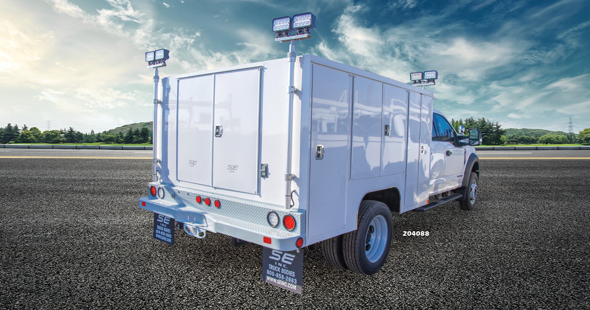 White Scelzi Enclosed Service Body Truck